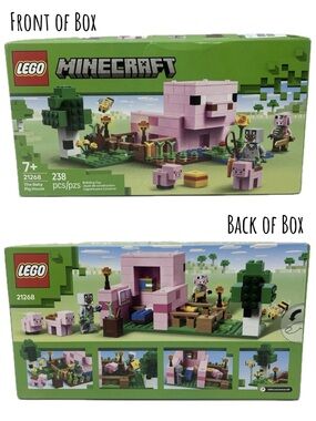LEGO Minecraft The Baby Pig House Building Toy Play Set 21268 Ages 7+ 238 pcs